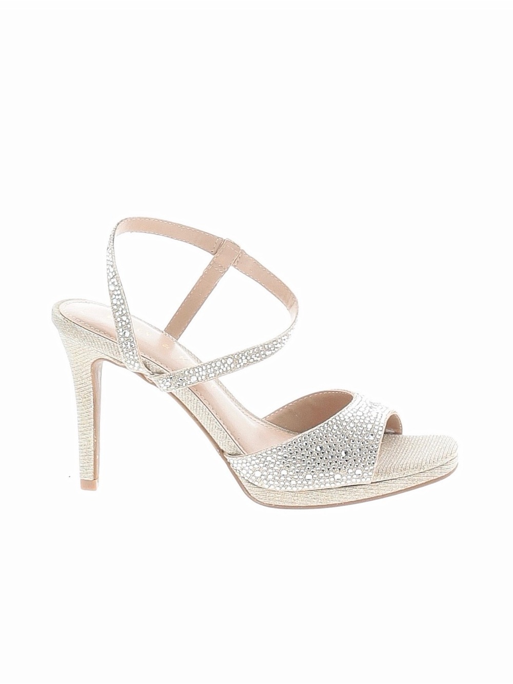 Kelly & Katie Rhinestone Strappy Heels in Champagne